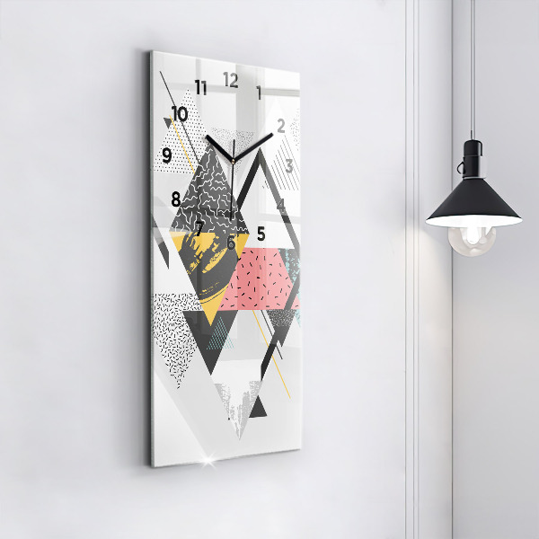 Reloj de cristal vertical Patrón geométrico - espejomat.es