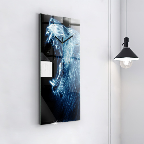 Reloj vertical Lenguaje corporal del león salvaje - espejomat.es