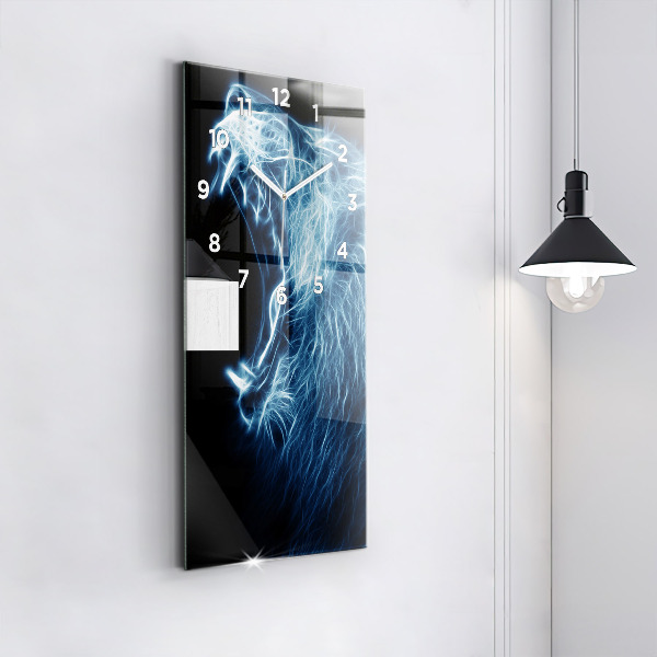 Reloj vertical Lenguaje corporal del león salvaje - espejomat.es