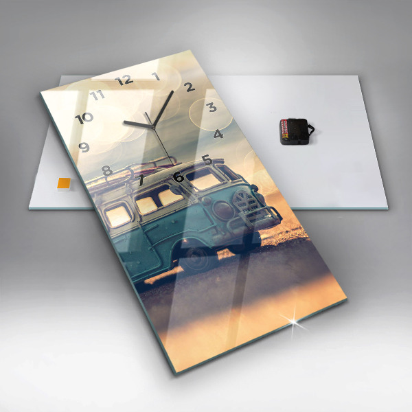 Reloj de vidrio vertical Campista en la playa - espejomat.es