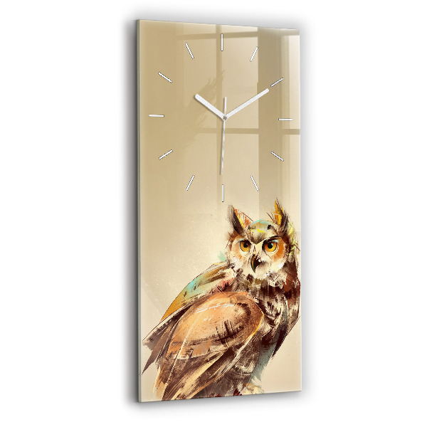 Reloj de cristal vertical Búho, signo de sabiduría - espejomat.es