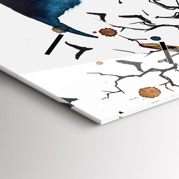 Reloj de vidrio vertical Hombre Lobo Luna Llena y Luna - espejomat.es