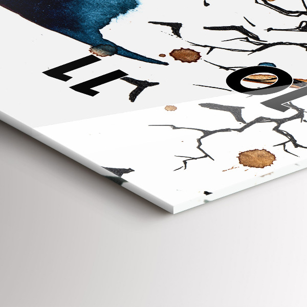 Reloj de vidrio vertical Hombre Lobo Luna Llena y Luna - espejomat.es