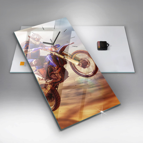 Reloj de vidrio vertical Enduro motocross - espejomat.es