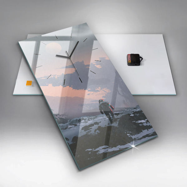 Reloj de cristal vertical Astronautas Vía Láctea - espejomat.es