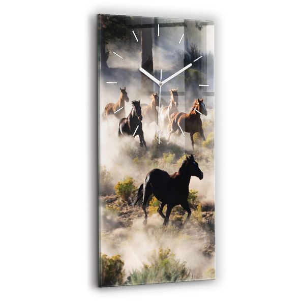 Reloj vertical Manada de caballos a toda velocidad - espejomat.es