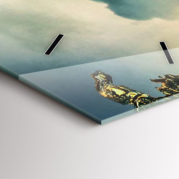 Reloj vertical Ola perspectiva Puesta de sol - espejomat.es