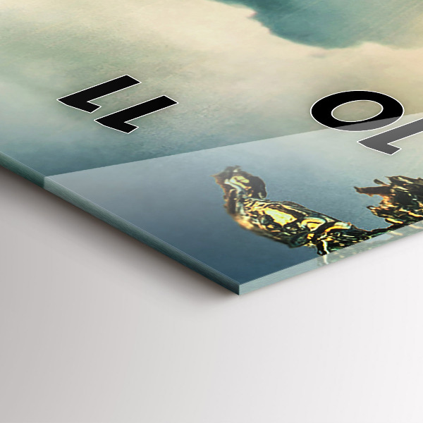 Reloj vertical Ola perspectiva Puesta de sol - espejomat.es