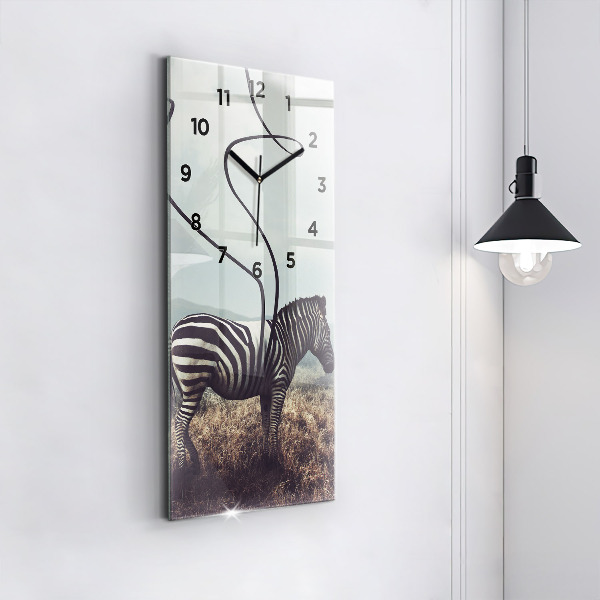 Reloj de vidrio vertical Cebra - Abstracción - espejomat.es