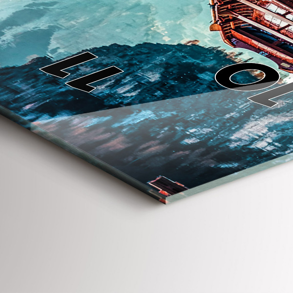 Reloj de vidrio vertical Plataforma y lago - espejomat.es