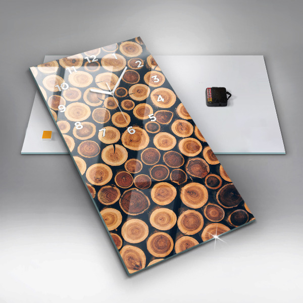 Reloj de cristal vertical Madera - espejomat.es