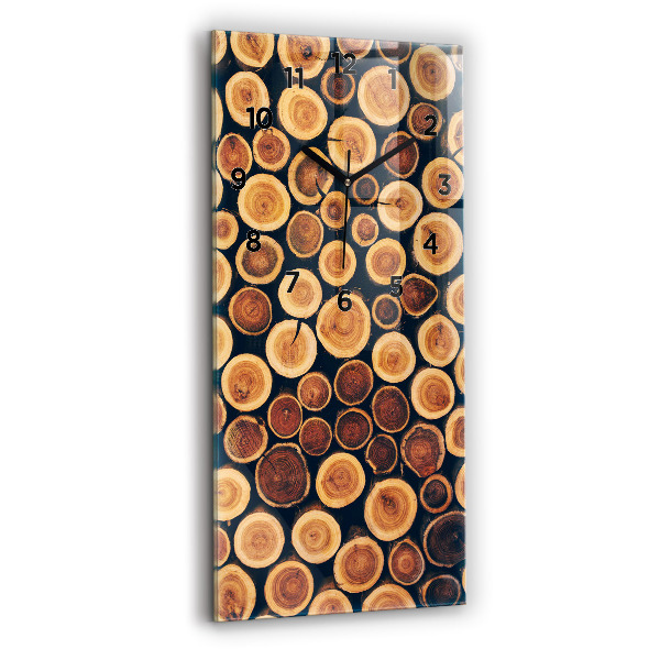 Reloj de cristal vertical Madera - espejomat.es