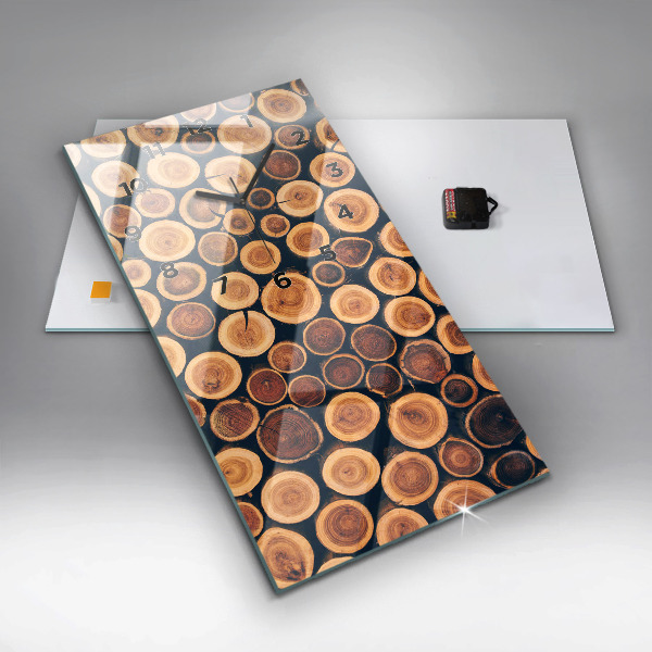 Reloj de cristal vertical Madera - espejomat.es