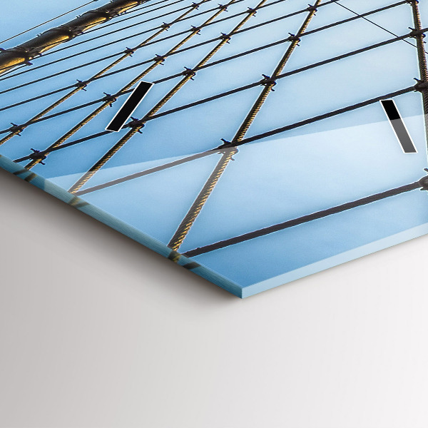 Reloj de cristal vertical Puente de Brooklyn NYC - espejomat.es