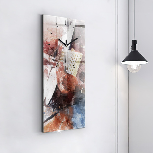 Reloj vertical Visualización de guitarra - espejomat.es