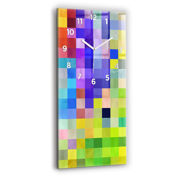 Reloj de vidrio vertical Composición de cuadrados - espejomat.es