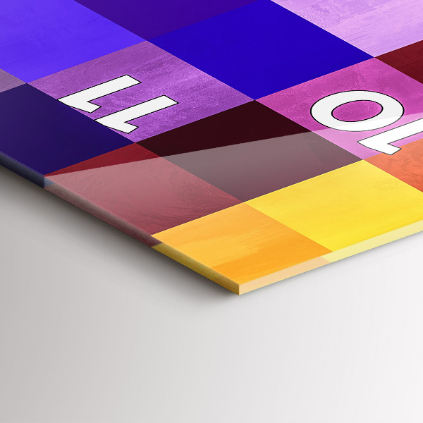 Reloj de vidrio vertical Composición de cuadrados - espejomat.es