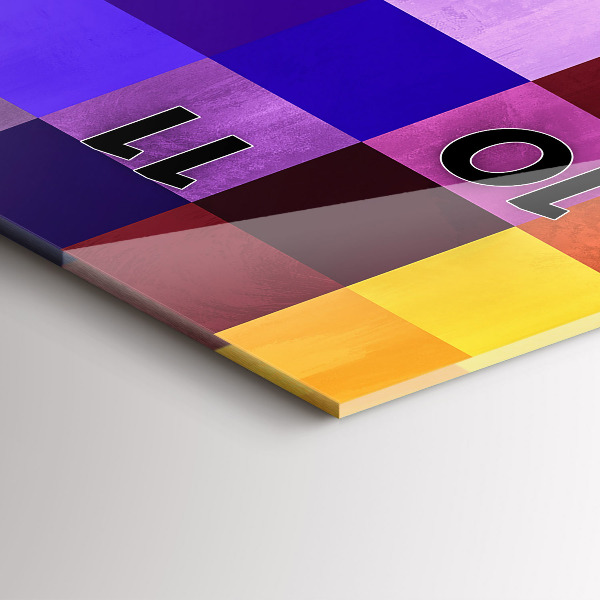 Reloj de vidrio vertical Composición de cuadrados - espejomat.es