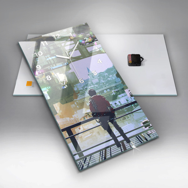 Reloj de cristal vertical Ciberpunk - espejomat.es