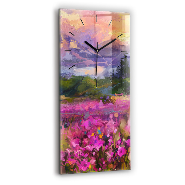 Reloj vertical Pradera al atardecer - espejomat.es