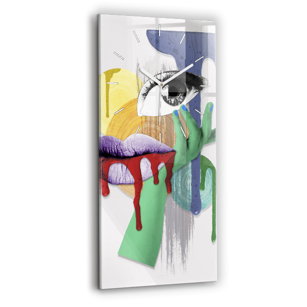 Reloj de vidrio vertical Collage surrealista - espejomat.es