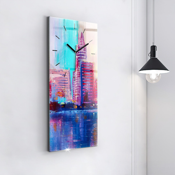Reloj vertical Abstracto de rascacielos - espejomat.es