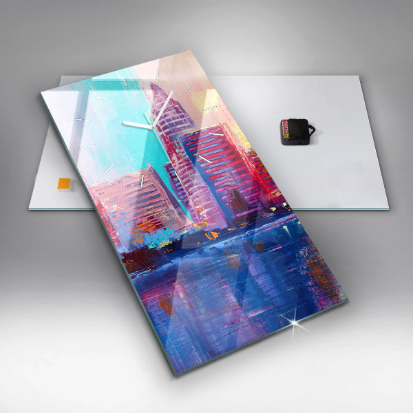 Reloj vertical Abstracto de rascacielos - espejomat.es