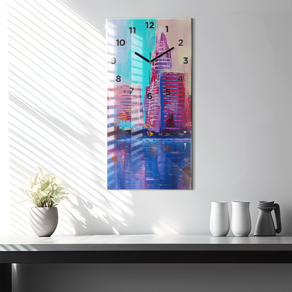 Reloj vertical Abstracto de rascacielos - espejomat.es