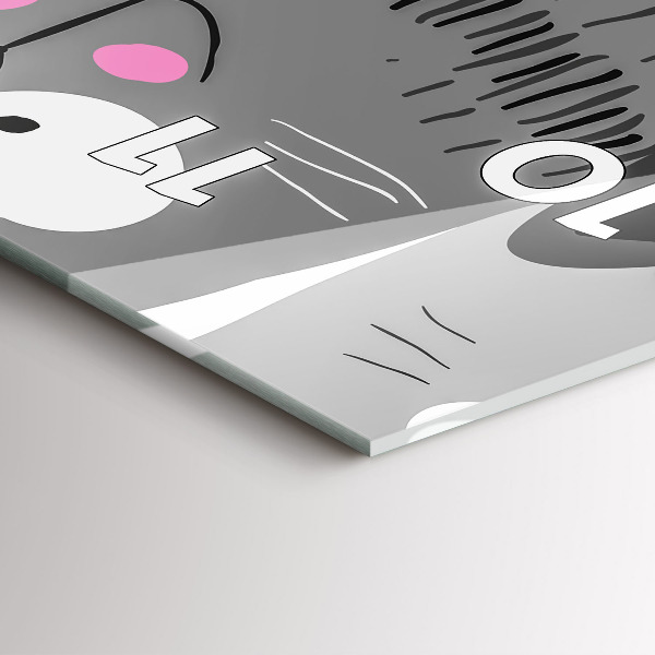 Reloj de cristal vertical Patrón con gatos - espejomat.es