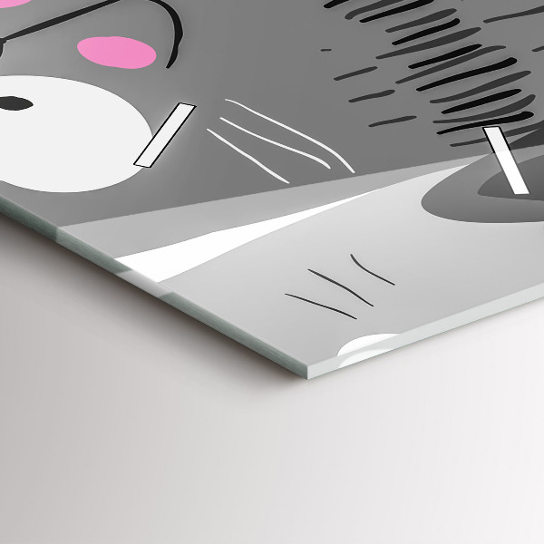 Reloj de cristal vertical Patrón con gatos - espejomat.es