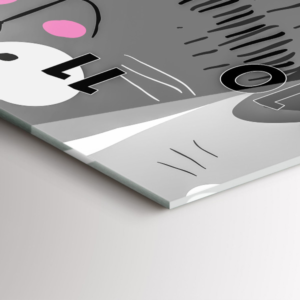 Reloj de cristal vertical Patrón con gatos - espejomat.es