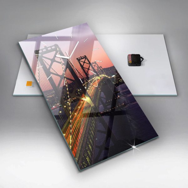 Reloj de vidrio vertical Puesta de sol en USA - espejomat.es