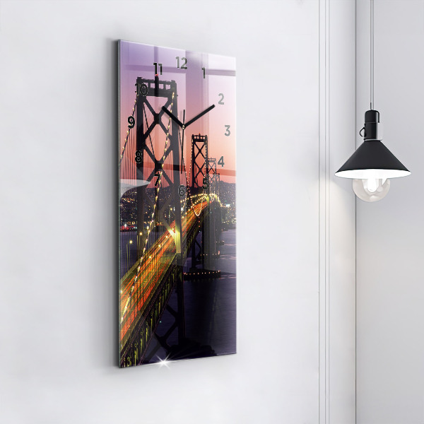 Reloj de vidrio vertical Puesta de sol en USA - espejomat.es