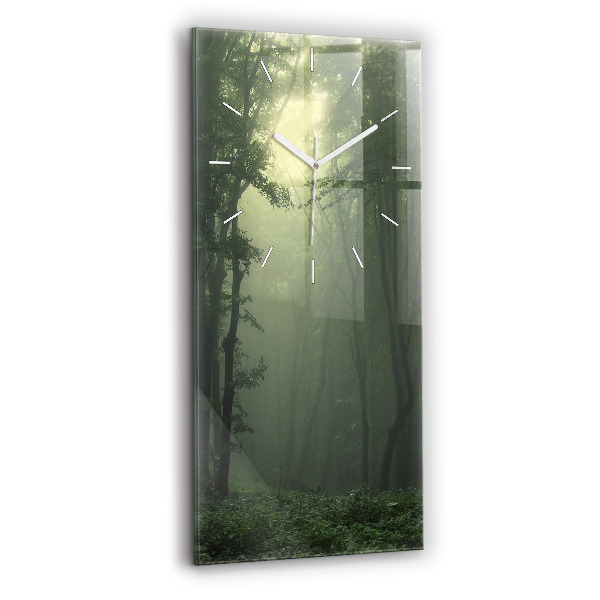Reloj de cristal vertical Bosque brumoso por la mañana - espejomat.es