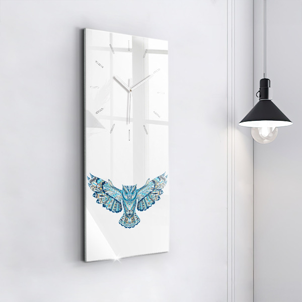 Reloj de vidrio vertical Búho en vuelo - espejomat.es