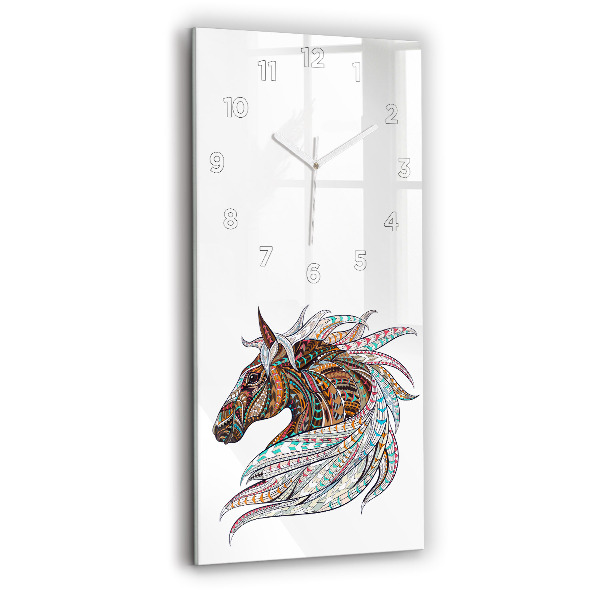 Reloj de vidrio vertical Ilustración de un caballo - espejomat.es