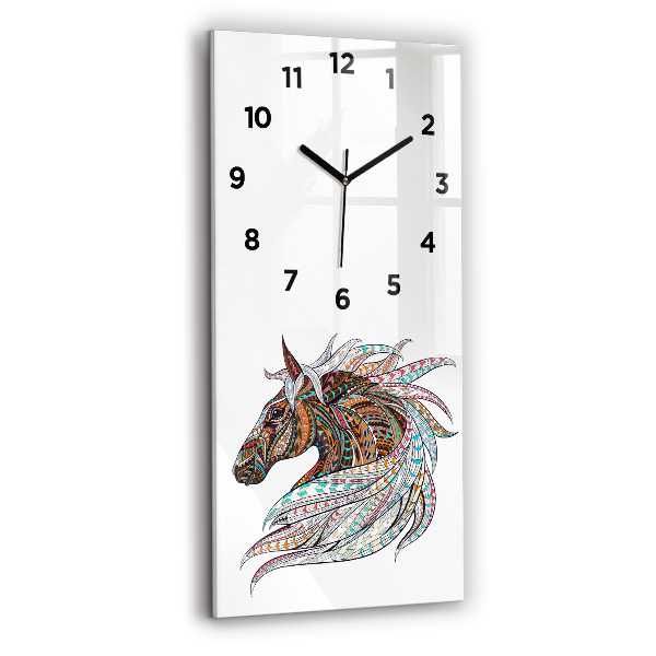 Reloj de vidrio vertical Ilustración de un caballo - espejomat.es