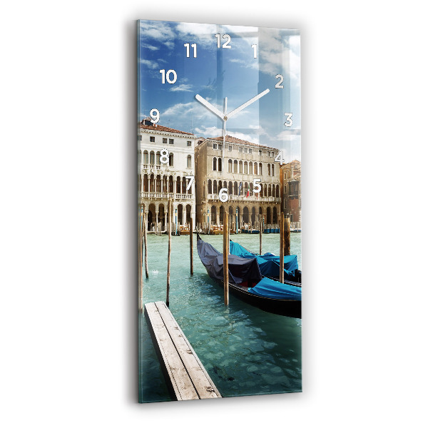 Reloj de vidrio vertical Góndolas Venecia Italia - espejomat.es