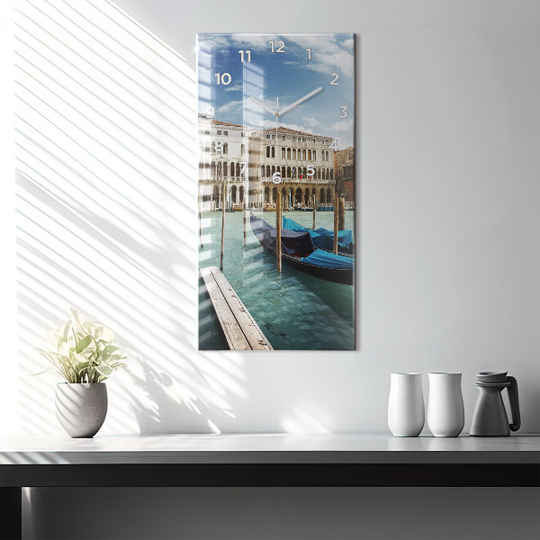Reloj de vidrio vertical Góndolas Venecia Italia - espejomat.es