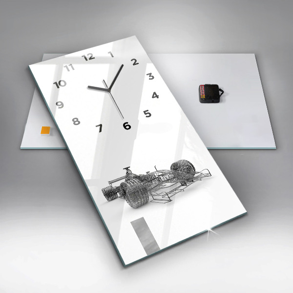 Reloj de vidrio vertical Estructura del coche de F1 - espejomat.es