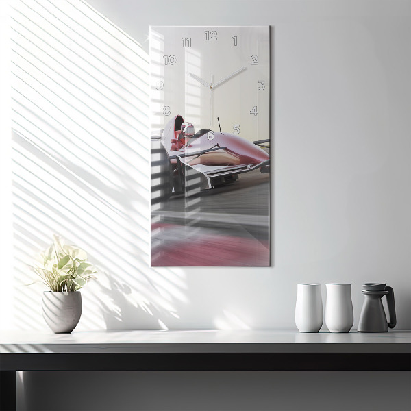 Reloj de vidrio vertical Coche de carreras deportivo - espejomat.es