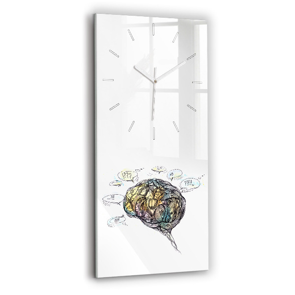 Reloj de cristal vertical Representación artística del cerebro - espejomat.es