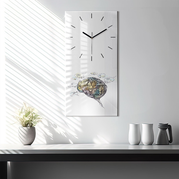 Reloj de cristal vertical Representación artística del cerebro - espejomat.es