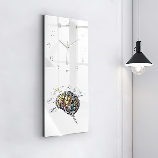Reloj de cristal vertical Representación artística del cerebro - espejomat.es
