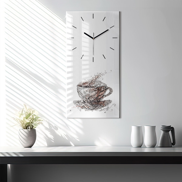 Reloj de cristal vertical Taza de café - espejomat.es