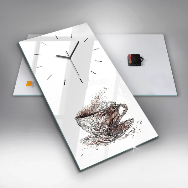 Reloj de cristal vertical Taza de café - espejomat.es
