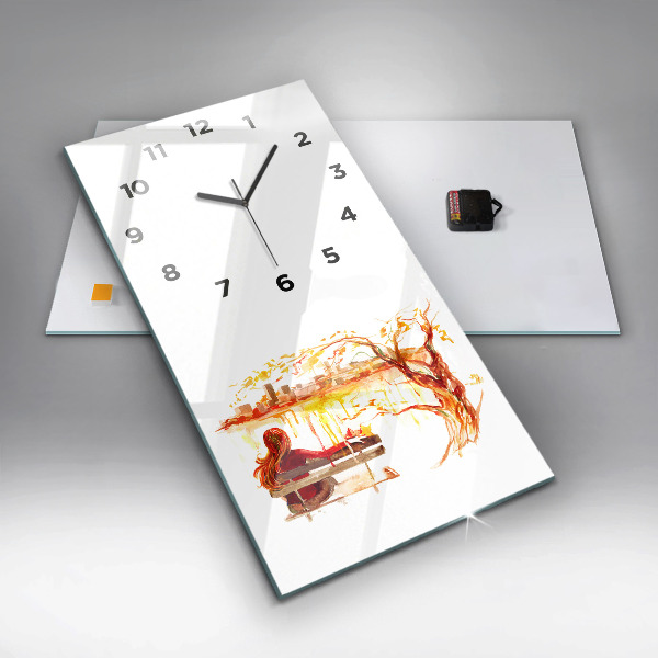 Reloj vertical Paisaje otoñal - espejomat.es