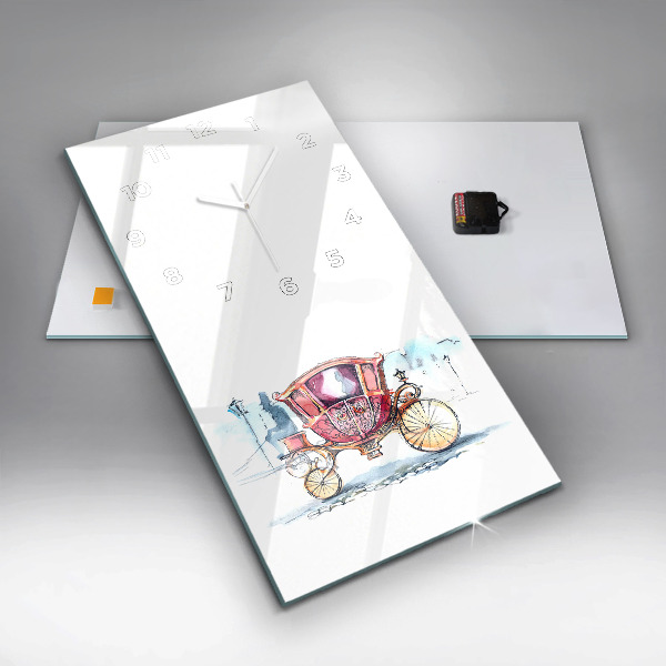 Reloj de cristal vertical Antiguo carruaje de la reina - espejomat.es