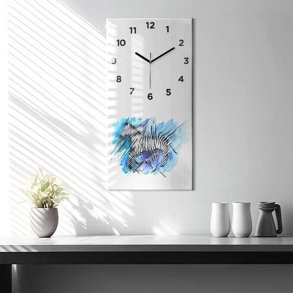 Reloj de cristal vertical Cebra pintada - espejomat.es