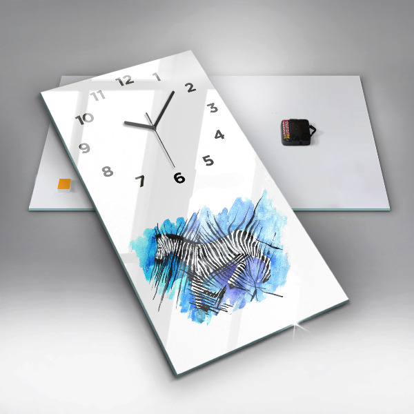 Reloj de cristal vertical Cebra pintada - espejomat.es